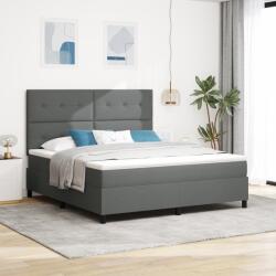 vidaXL Box Spring Ágy Matraccal és LED Sötétszürke 180x200 cm Textil (3342887)
