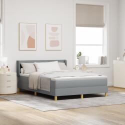 vidaXL Box Spring ágy matraccal, világosszürke, 140 x 200 cm, szövet (3341230)