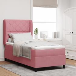 vidaXL Boxspring Ágy Matrac Nappaliban Rózsaszín, 90x190 cm, Bársonyos (3340963)