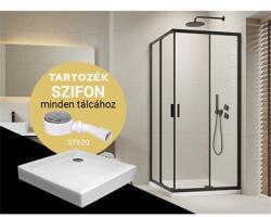 H2O Comfort C Fekete 90 Zuhanykabin + Nero C 90 Zuhanytálca + St620 Szifon (h2o-10906)