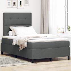 vidaXL Box Spring Ágy Matrac és LED Sötétszürke 120x190 cm Szövet (3342852)