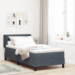 vidaXL Box Spring Ágy Matraccal Sötétszürke 100x200 cm Bársonyos (3341457)
