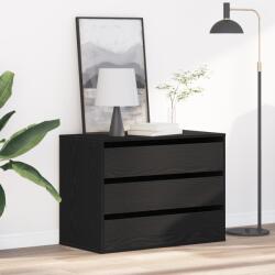 vidaXL Sarok Fiókos Szekrény Fekete Tölgy 80x41x58 cm Mérnöki Fa (868902)