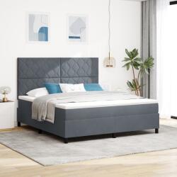 vidaXL Boxspring Ágy Matraccal Sötétszürke Szuper Király Bársony (3339915)