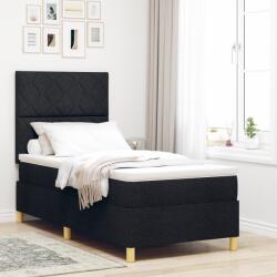 vidaXL Box Spring Ágy Matraccal Fekete 90x200 cm Szövet (3339667)