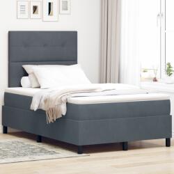 vidaXL Boxspring Ágy Matraccal Sötétszürke Kisméretű Velúr (3339819)