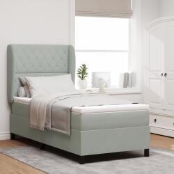 vidaXL Boxspring Ágy Matrac Könnyű Szürke 90x190 cm Bársonyos (3340850)