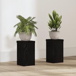 vidaXL Fekete Tölgy Növényállvány 2 db Fekete tölgy Fa 10 x 10 x 18 cm (869228)