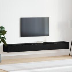 vidaXL Fali szekrények 2 db Fekete tölgy 102x30x20 cm Szerelt fa (3333075)