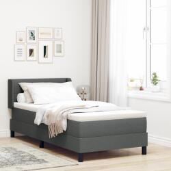 vidaXL Box Spring ágy ágyneművel sötétszürke 80x200 cm textil (3341070)