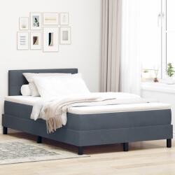 vidaXL Boxspring Ágy Matraccal Sötétszürke 120x200 cm Bársony (3339165)