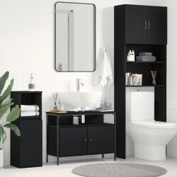 vidaXL Fürdőszobai Mosdókagyló Szekrény Fekete Tölgy 80x30x60 cm Mérnöki Fa (862237)