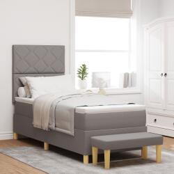 vidaXL Box Spring Ágy Matraccal és Pad Taupe 80x200 cm Szövet (3344335)
