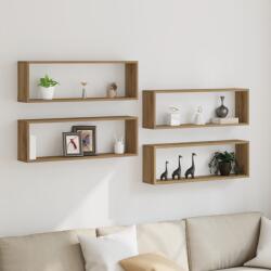 vidaXL Fali Polcok 4 db Kézműves Tölgy 80x15x26 cm Mérnöki Fa (862642)
