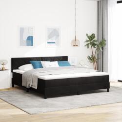 vidaXL Boxspring Ágy Matracot Tartalmazó Fekete Szuper Király Bársonyos (3339256)
