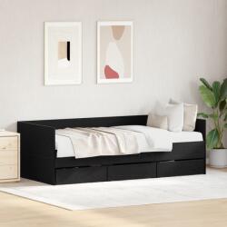 vidaXL Napágy Fekete tölgy Szerelt fa 90 x 200 cm Tartós Napágy (3333995)