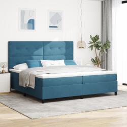 vidaXL Boxspring Ágy Matracokkal Sötétkék 200x200 cm Bársonyos (3339858)