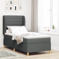 vidaXL Boxspring Ágy Matrac Kíséret Sötétszürke 100x200 cm Szövet (3340677)