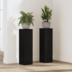 vidaXL Növénytartók 2 db Fekete Tölgy 17x17x60 cm Összeszerelt Fa (869233)