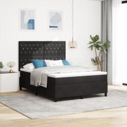 vidaXL Boxspring Ágy Matraccal Fekete 140x190 cm Bársony (3339766)