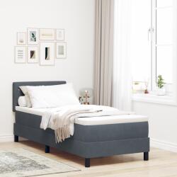 vidaXL Boxspring Ágy Mattal és LED világítással Sötétszürke 80x200 cm Bársonyos (3342549)