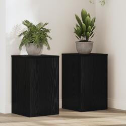 vidaXL Növényállványok 2 db Fekete tölgy 30x30x50 cm MDF (869231)