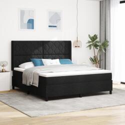 vidaXL Fekete Boxspring Ágy Matracjacccal, 180x200 cm, Szövet (3340643)