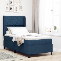 vidaXL Boxspring Ágy Mattal és LED Kék 100x200 cm Szövet (3343559)