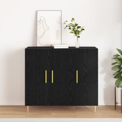 vidaXL Fekete tölgy oldalpolc 90x34x80 cm műszaki fa (869078)