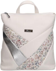 Karen Iva fehér virágos rostbőr női hátizsák (D-673-feher-bezs-pezsgo-virag)