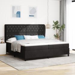 vidaXL Boxspring Ágy Matrac Kárpit Fekete 200x200 cm (3340894)
