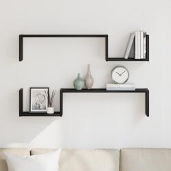 vidaXL Fali polc 2 db Fekete tölgy 100x15x70 cm Mérnöki fa (862655)