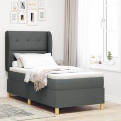 vidaXL Box Tavas Ágy Matrac Sötétszürke 100x200 cm Szövet (3340740)