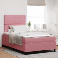 vidaXL Rózsaszín Box Spring Ágy Kicsi Dupla Matraccal Bársonyból (3339757)