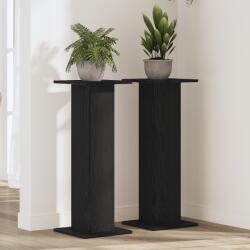 vidaXL Növényállvány 2 db Fekete Tölgy 30x30x80 cm Szerelt Fa (3345111)