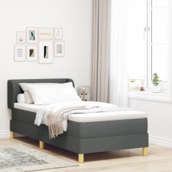 vidaXL Boxspring Ágy Matraccal - Sötétszürke, 90x200 cm, Textil (3340193)