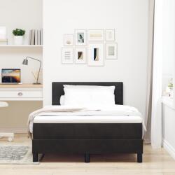 vidaXL Boxspring Ágy Matrac Szettel Fekete 120x200 cm Bársony (3339100)