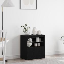 vidaXL LED világítással ellátott fekete tölgy oldalszekrény 60x37x67 cm (863029)