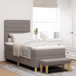 vidaXL Box Spring Ágy Matraccal & Pad Taupe 90x190 cm Szövet (3344188)