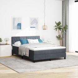 vidaXL Boxspring Ágy Matrac z LED világítással Sötétszürke 140x200 cm bársonyos (3342591)