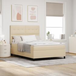 vidaXL Boxspring Ágy Matraccal Bézs 140x190 cm Szövet (3339390)