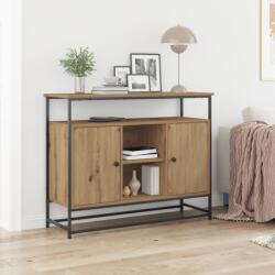 vidaXL Oldalszekrény Artisan Tölgy 100x35x80 cm Mérnöki Fa és Acél (862977)