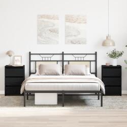 vidaXL Éjjeli szekrény 2 db Fekete Tölgy 40x35x62, 5 cm Műanyag (862614)