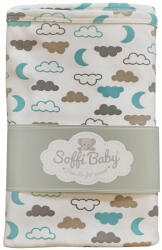 Soffi Baby Baby takaró pamut dupla zöld felhők 80x100cm - babamarket