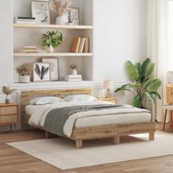 vidaXL Fa ágykeret Kézműves tölgy Fa 150 x 200 cm (3333943)