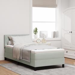 vidaXL Boxspring Ágy Matrac Könnyű Szürke 100x200 cm Bársony (3339218)