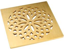 HL HL3128 Formatervezett "Hamam" lefolyólap sárgarézzel futtatott nemesacélból 138x138mm (HL3128)