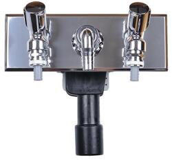 HL HL406.2 Mosógép-szifon falba süllyesztve DN40/50, 2 db. 1/2" légbeszívós sarokszeleppel 110x280 nemesacél fedéllel (HL406.2)