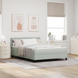 vidaXL Boxspring Ágy Matrac Kivilágos Szürke 140x200 cm Bársonyos (3339110)