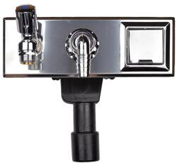 HL HL406E Mosógép-szifon falba süllyesztve DN40/50, 1/2" légbeszívós sarokszeleppel, 110x280 nemesacél fedéllel, elektromos dugaszoló aljzattal (HL406E)